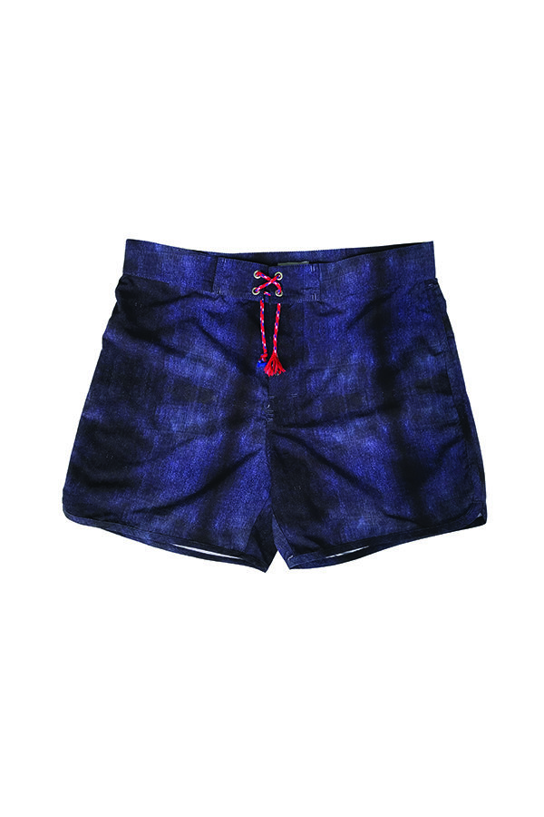 Short de bain homme court avec motifs micro losange bleu marine décontracté  et élégant de qualité française - Beliza Swimwear